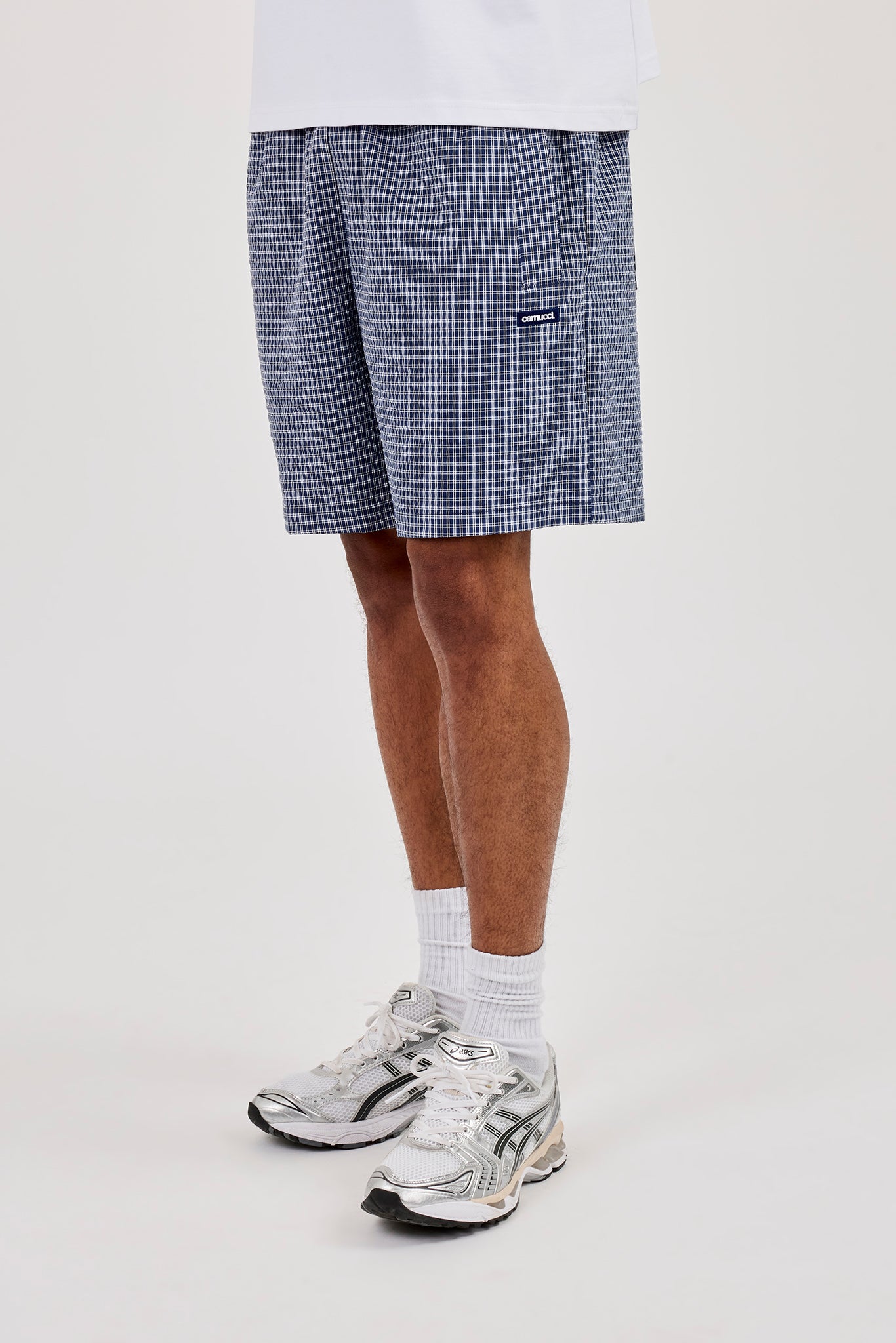 Relaxed Check Short - Navy